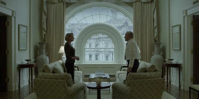 Кевин Спейси и Робин Райт в сериале «Карточный домик» 