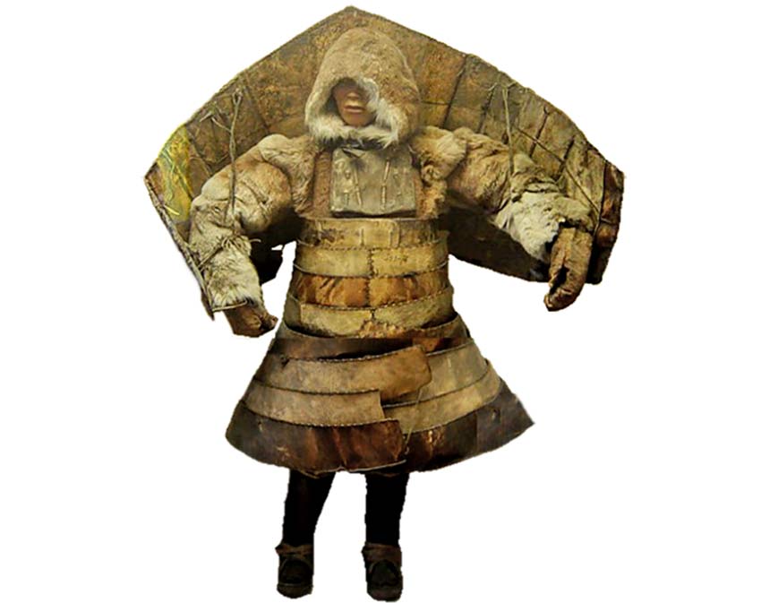 Чукотский воин в доспехах без оружия, Кунсткамера.
