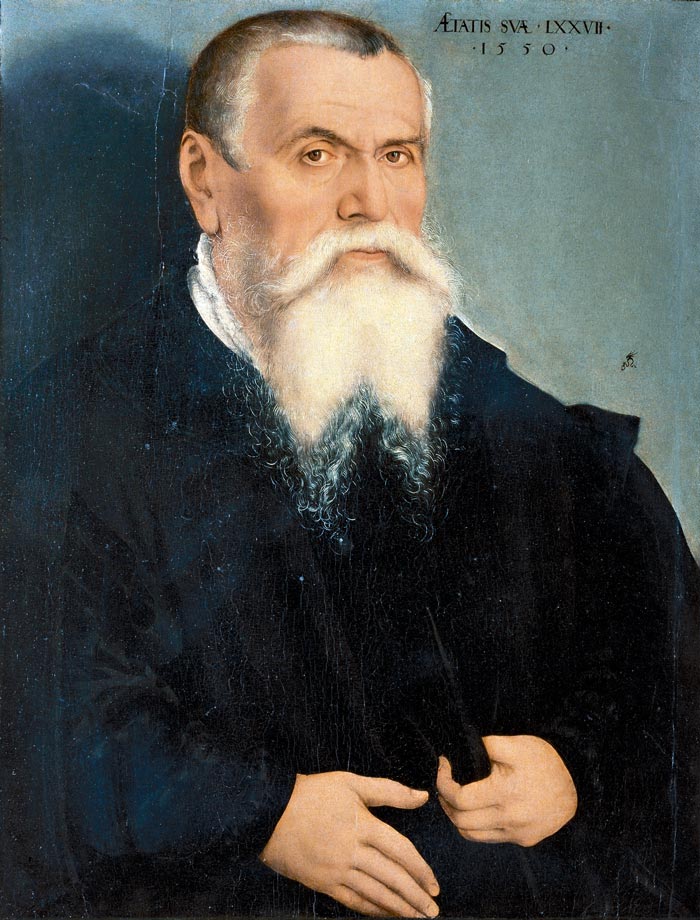 Лукас Кранах-старший, портрет кисти Лукаса Кранаха-младшего, 1550 год. Источник: wikimedia.org