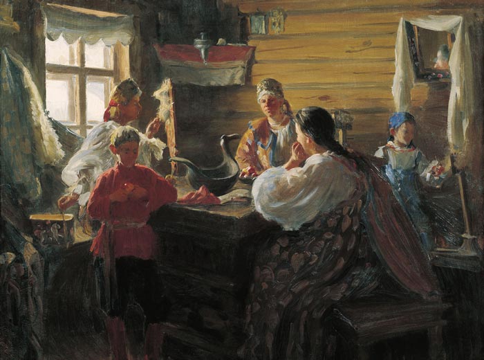Иван Куликов. Зимним вечером. 1907 г.