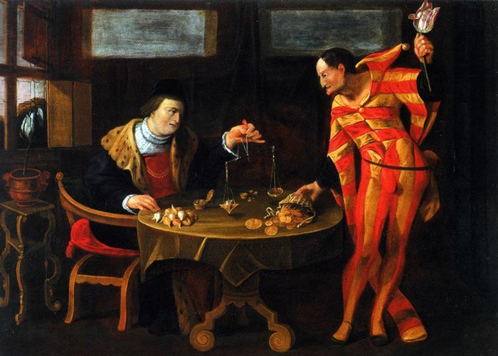 «Торговец и тюльпаноман». Картина из музея де Бо-Арт, Ренн. Автор неизвестен. Источник: wikimedia.org