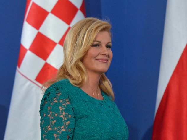 Президент Хорватии с собакой