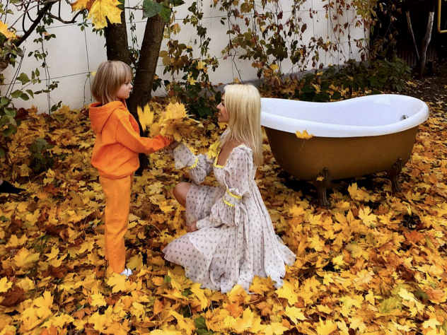 Яна Рудковская и сын Саша