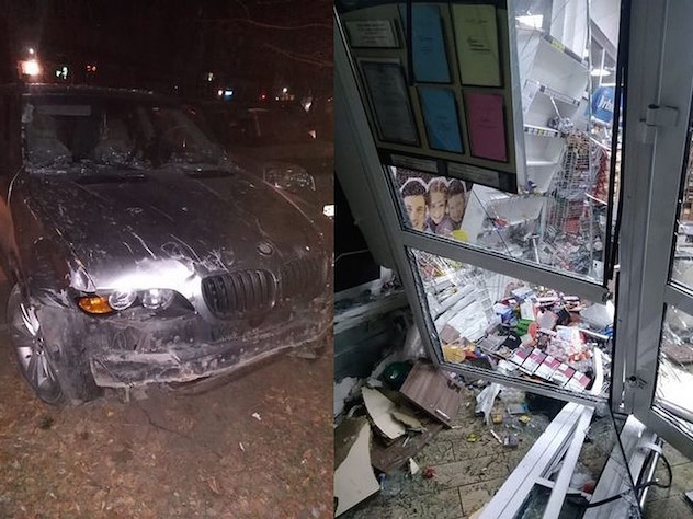 Бийск ДТП авария магазин витрина разбита