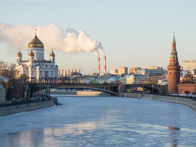 зима Москва Кремль