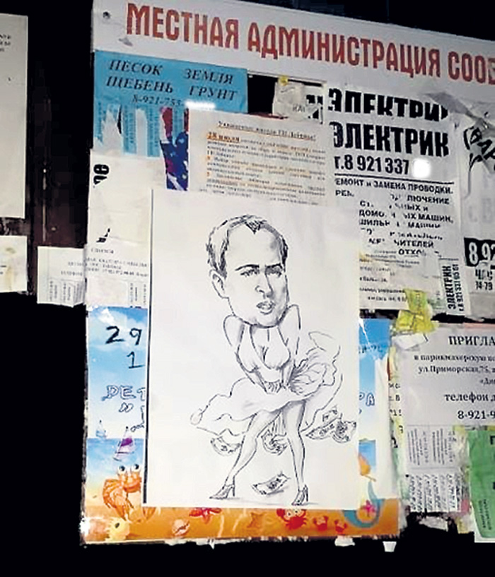 Посёлок увешан карикатурами на главу администрации МАГОНА