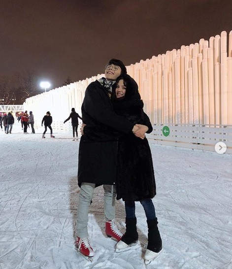 Евгений Медведева со своим парнем Кристианом Костовым