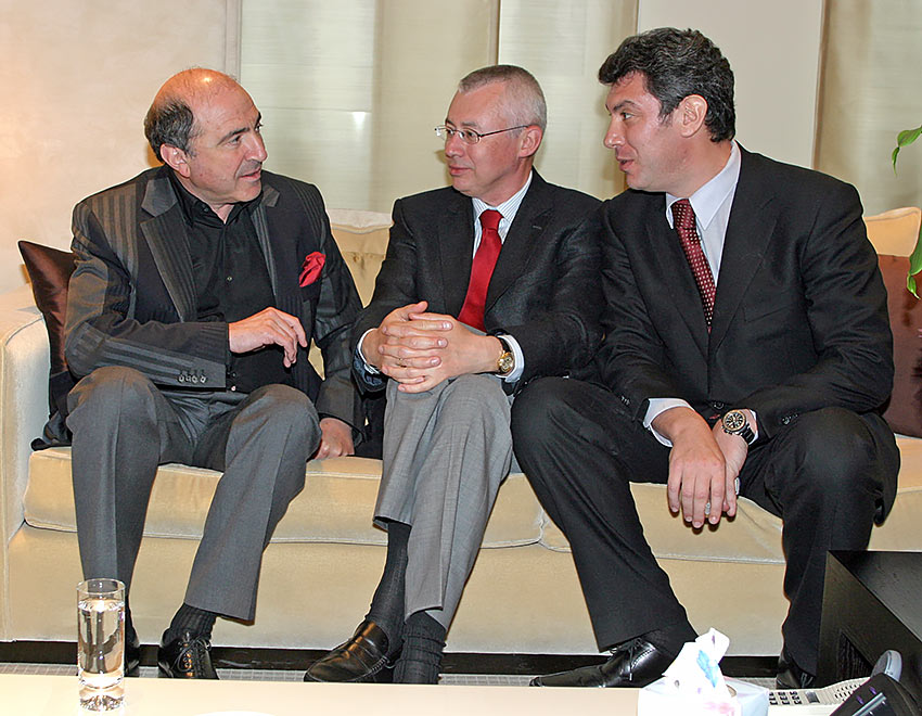 Борис Березовский, Игорь Малашенко и Борис Немцов, апрель 2004 года