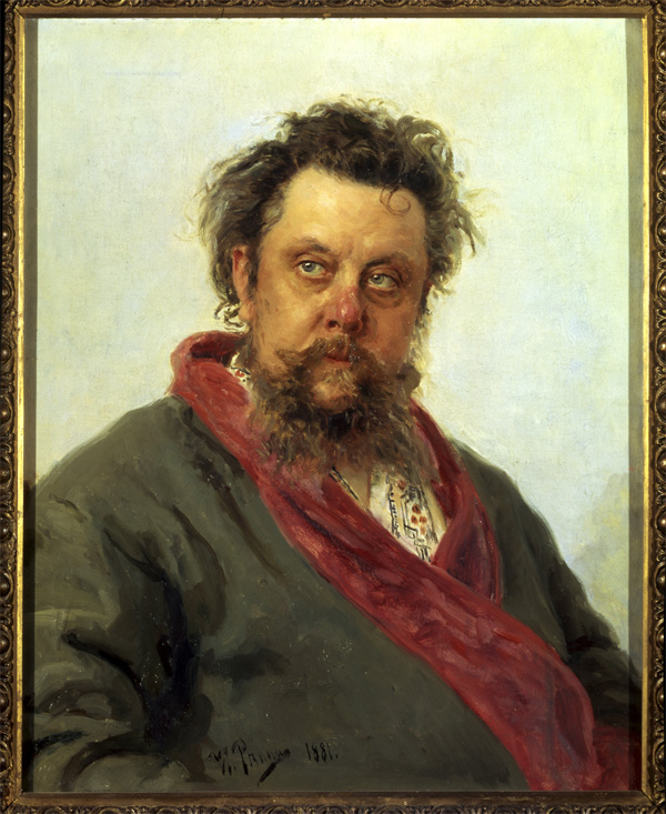 Илья Репин, Портрет композитора М.П. Мусоргского, холст, масло, 1881, Государственная Третьяковская галерея, Москва, Россия.