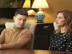 Интервью Владимира и Елены Зеленских каналу ICTV. Кадр из программы