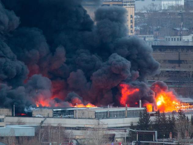 Пожар на заводе Красмаш