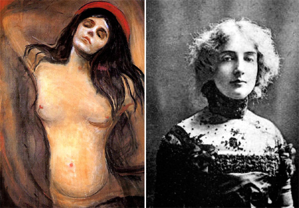 С жены друга, Дагни Юль, мастер писал «Мадонну» (1894). Красавицу, с которой у Эдварда был роман, убил один из воздыхателей