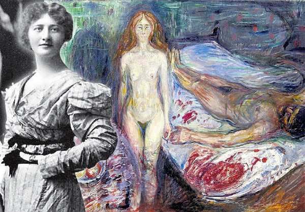 Картина «Смерть Марата» (1907) отражает сложные отношения мастера с Туллой Ларсен (слева)
