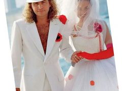 Леонид Агутин и Анжелика Варум. Красные акценты на свадебном платье певицы выглядят уж очень хищно. Фото: *instagram.com/avarum