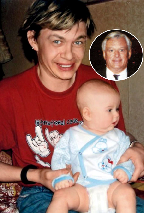 Сын звезды Митя со своей дочкой Сашенькой. В круге его отец - Юрий Михайлов