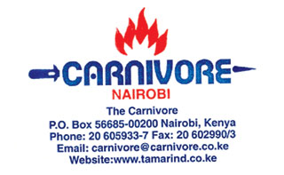 Эмблема ресторана в Кении, где подают мясо редких животных