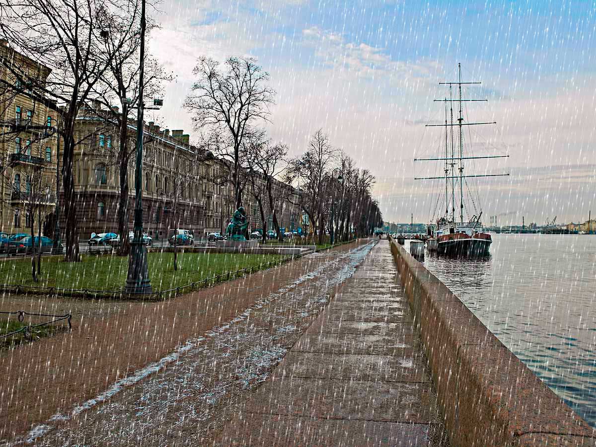 Погода на неделю: Санкт-Петербург зальет ливнем и засыплет снегом