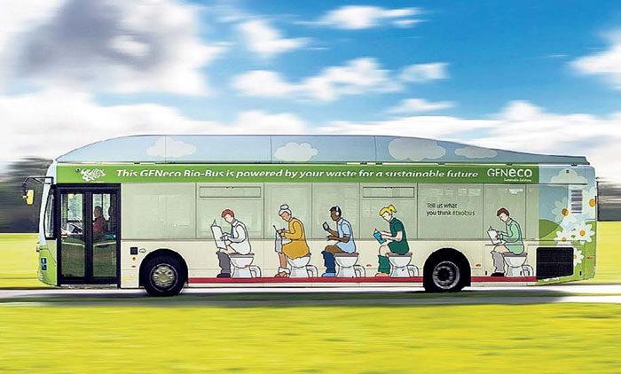 Автобус-пердобус, ездящий на биометане, добытом из фекалий, способен без дозаправки преодолеть 186 км. Таким образом будет истрачен «материал», произведенный пятью людьми в течение года