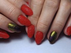 Новогодний маникюр. Фото: www.Instagram**.com/dinara_nails_kzo