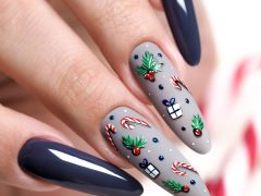 Новогодний дизайн ногтей. Фото: Instagram**.com/puro.nails