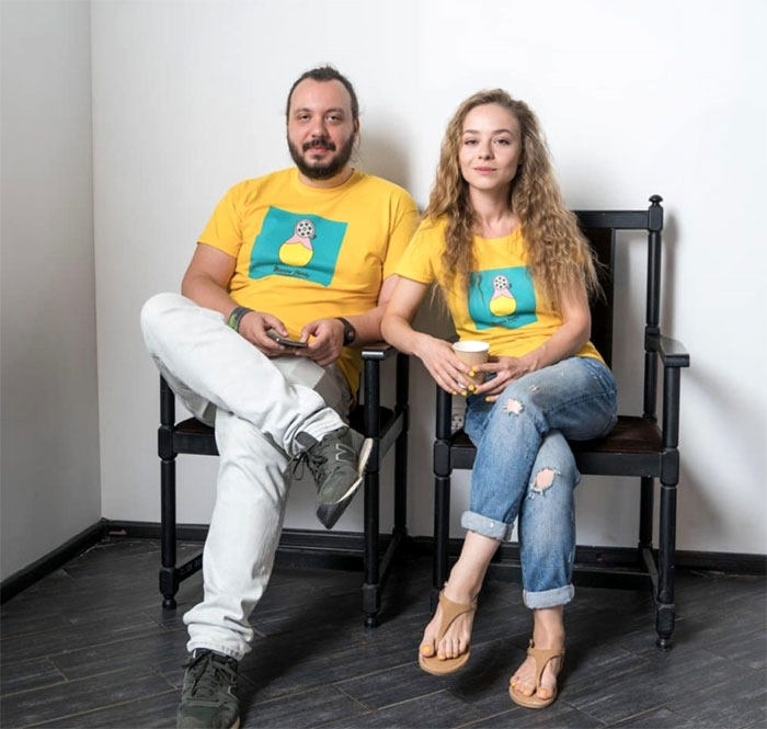 Рина с гражданским мужем - румынским режиссером Алексом Настою