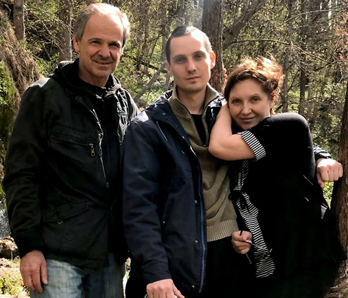 Наша собеседница с сыном Димой и мужем Дмитрием Полонским