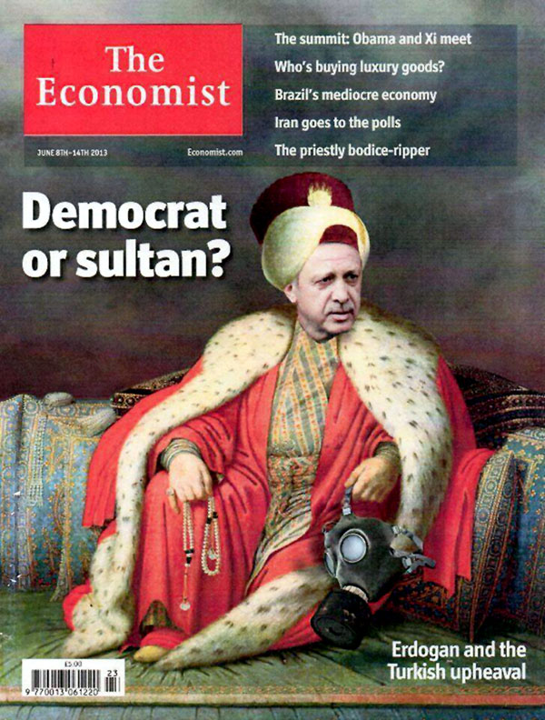 Британский журнал «Экономист» изобразил Реджепа Эрдогана восточным деспотом