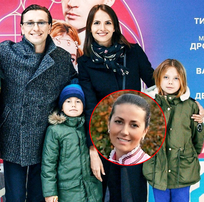 Сергей Безруков с нынешней женой Анной и внебрачными детьми Машей и Стёпой