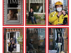 Репортаж журнала Time «Когда мир остановился» вышел с шестью разными обложками. На каждой люди из США, Китая, Ирана, Великобритании и Италии, столкнувшиеся с эпидемией.