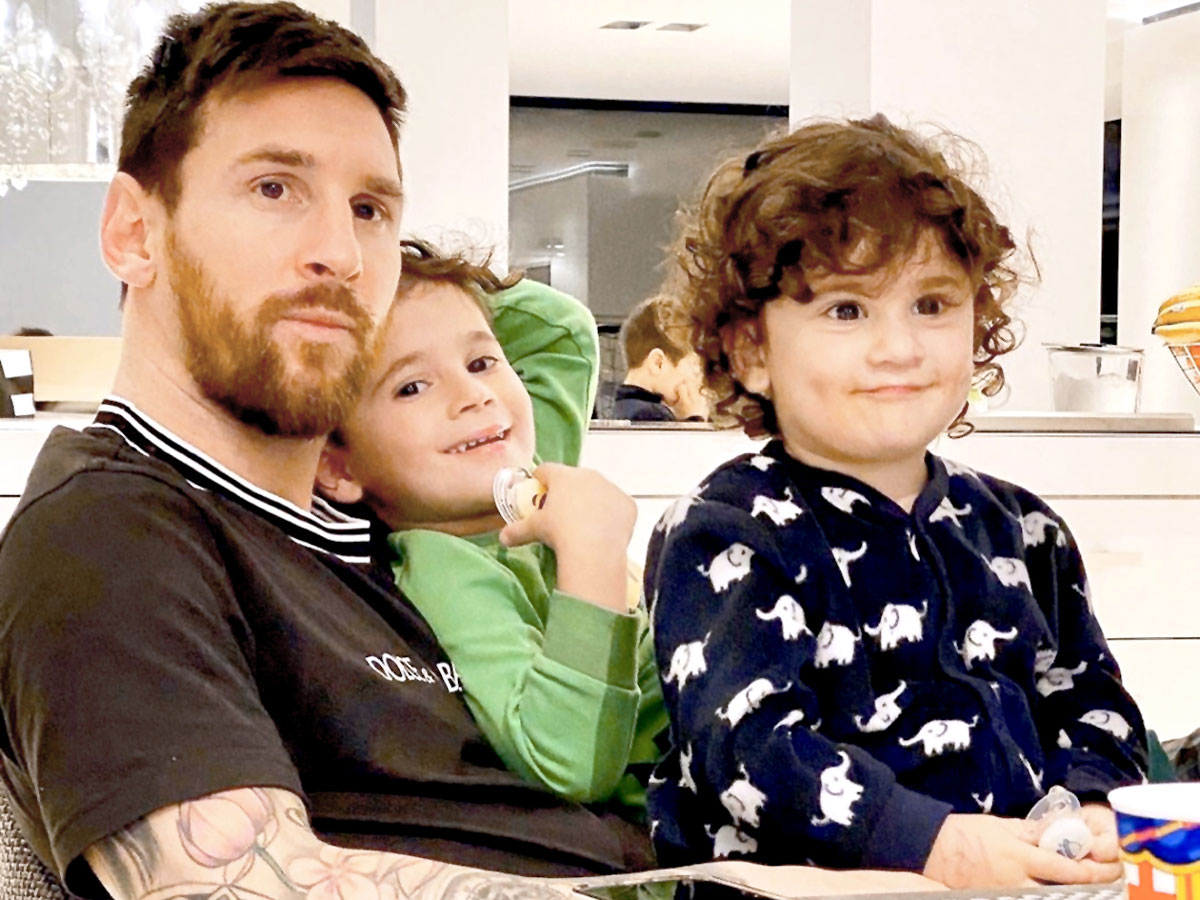 Лионель Месси с детьми