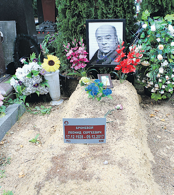 Гроб с телом народного артиста СССР Леонида Броневого установили вверх ногами