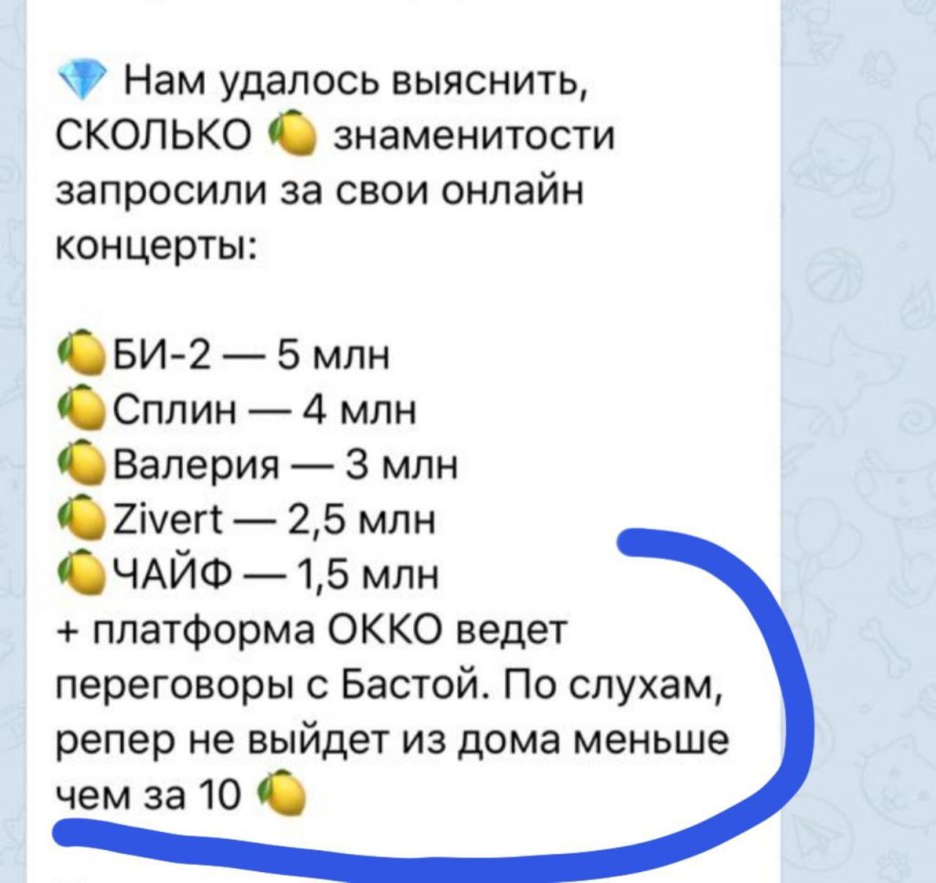 Вот сколько просят звезды за онлайн-концерты