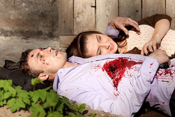 С Ольгой Каратеевой в сериале «Икорный барон»