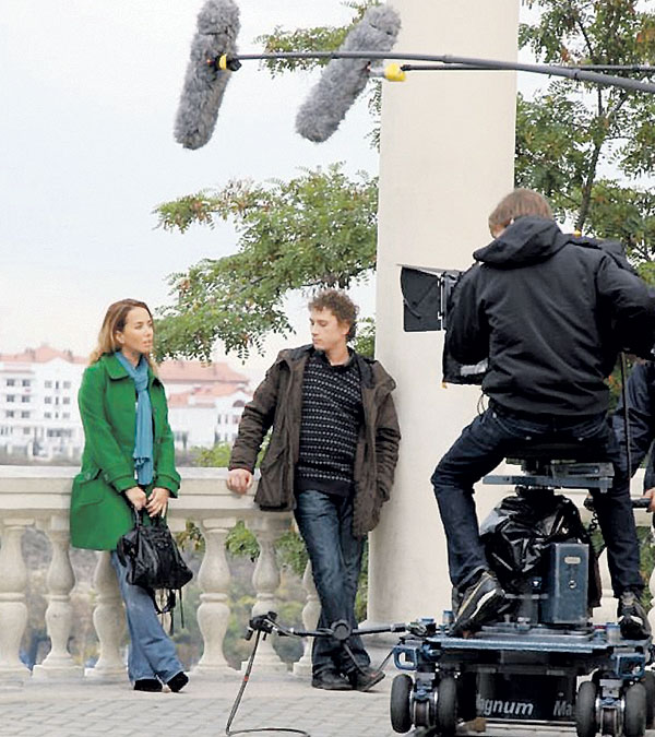 Съемка фильма «Кто я?» с участием Жанны Фриске и Александра Яценко