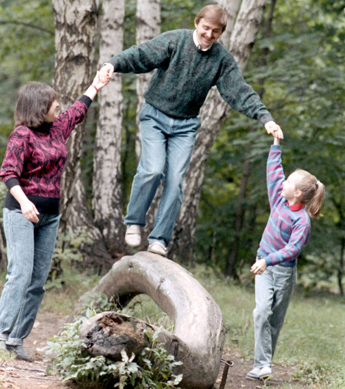 Футболист с первой женой и дочкой Настей (1989 г.)