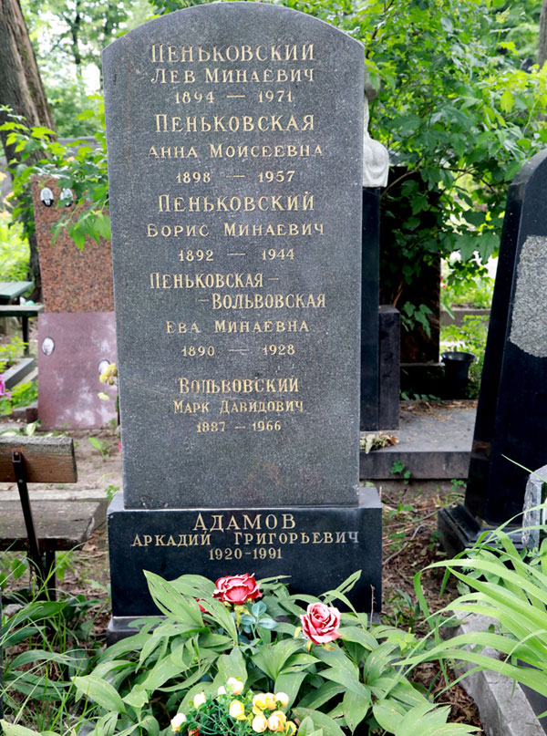 Писатель похоронен в Москве, на Новом Донском кладбище, участок № 1