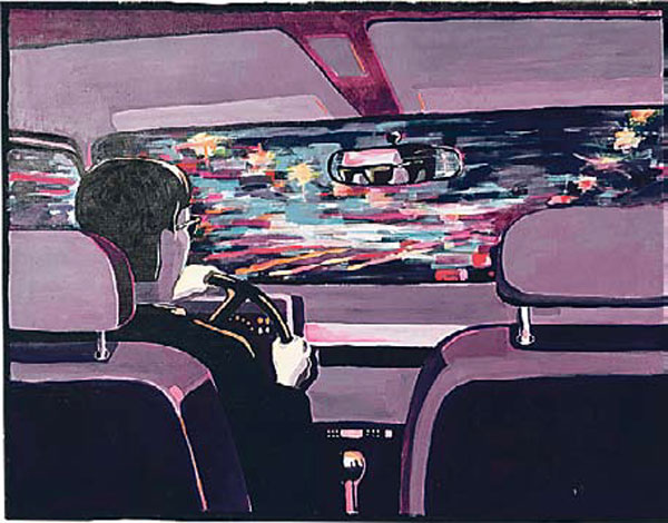 Виктор писал картины. Это его последняя, пророческая - «Человек за рулем»
