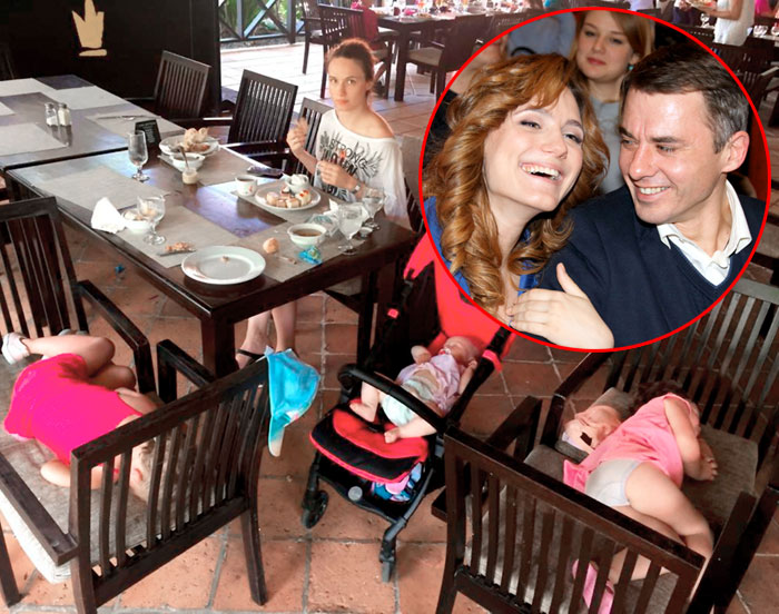 За шесть лет Кристина Бродская родила от актера Софию-Каролину, Марию и Еву. Услугами нянь не пользуется. Поэтому в отпуске может расслабиться, только когда дочки уснут