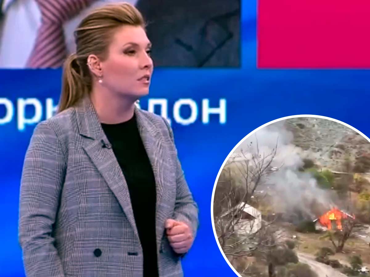 Скабеева показала видео, как армяне сжигают свои дома, покидая Карабах