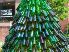 К Старому Новому году можно будет создать еще одну елку из пригодных для переработки материалов. Фото: соцсети