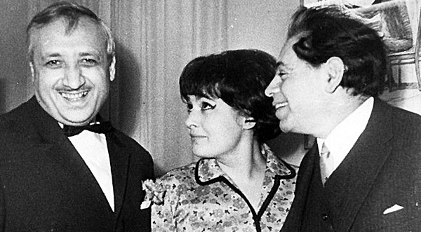Катанян-младший с режиссером Еленой Спиридоновой и Аркадием Райкиным (1967 г.)