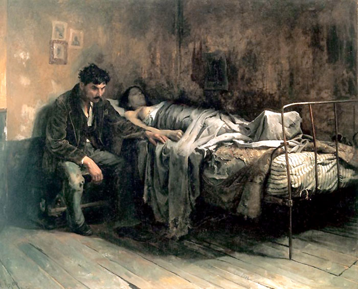 Кристобаль Рохас назвал свою картину «Бедность», что в 1886 году было фактически синонимом туберкулеза
