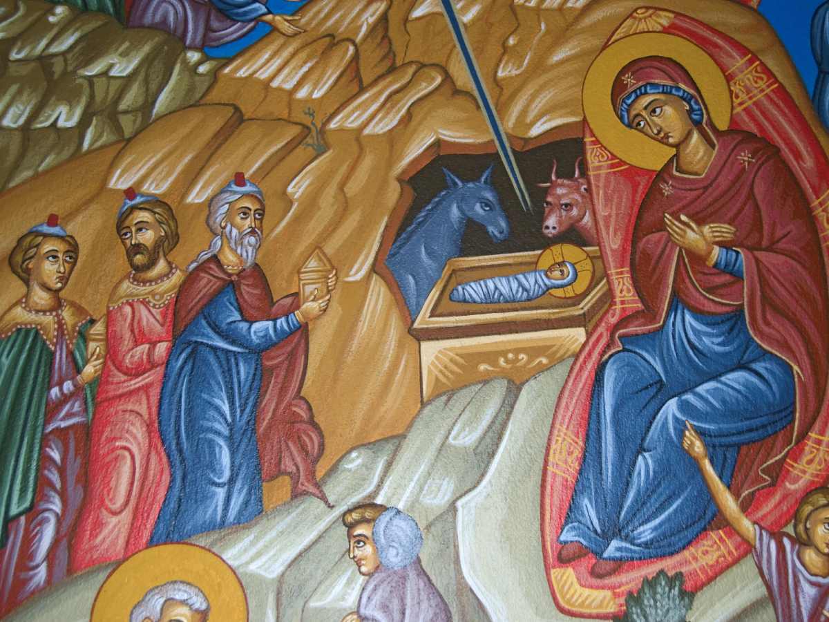 Фреска, изображающая Рождество, в одном из монастырей Кипра