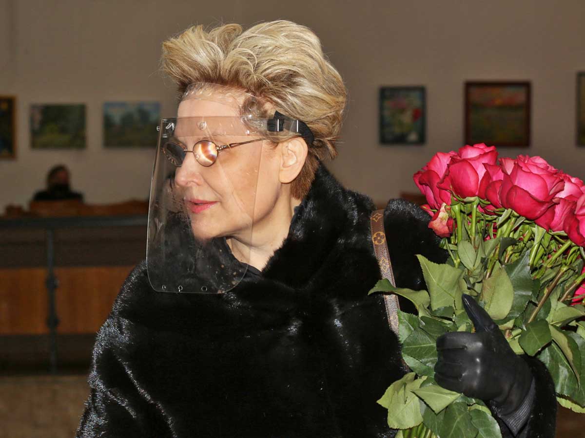 Малышева на похоронах Грачевского