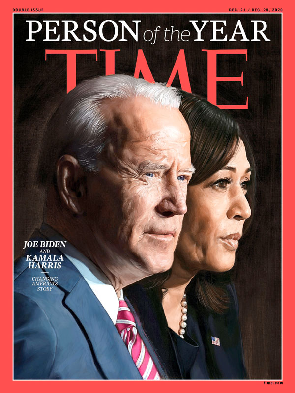 Журнал Time назвал Байдена человеком года и поместил его на обложку вместе с Харрис, которую называют сиделкой президента
