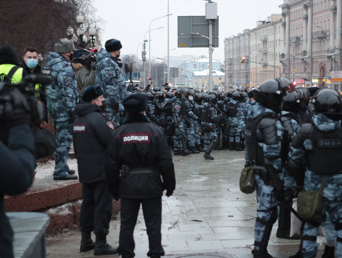 Полиция во время митинга