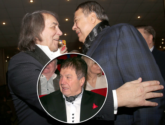 Авторитетные друзья виновника торжества - Сергей Михайлов и Анзори Аксентьев (в круге)