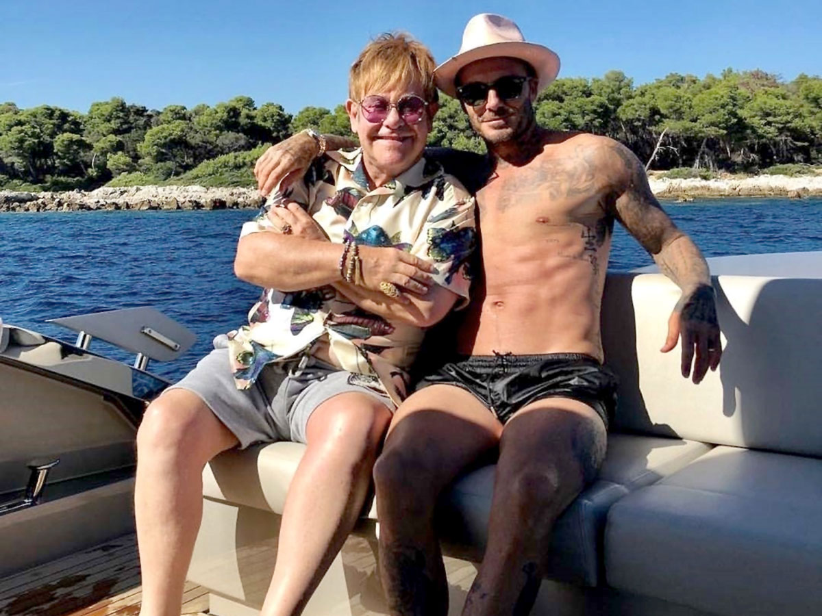 Дэвид отправился по голубому морю с Элтоном Джоном