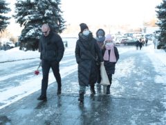 Дочери Михаила Зеленского Полина и Софья и их мама Елена Грушина