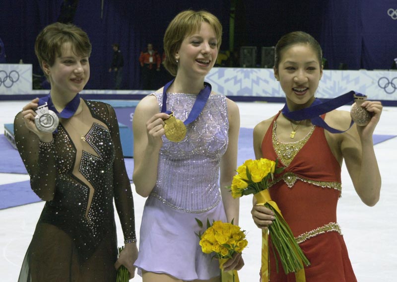 Ирина Слуцкая (на снимке слева) завоевала серебряную медаль XIX Зимних Олимпийских игр в Солт-лейк Cити